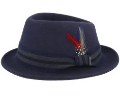 Player Woolfelt Navy/Gunmetal Trilby - Stetson