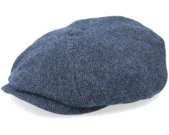 Hatteras Wool Herringbone Navy Flat Cap - Stetson