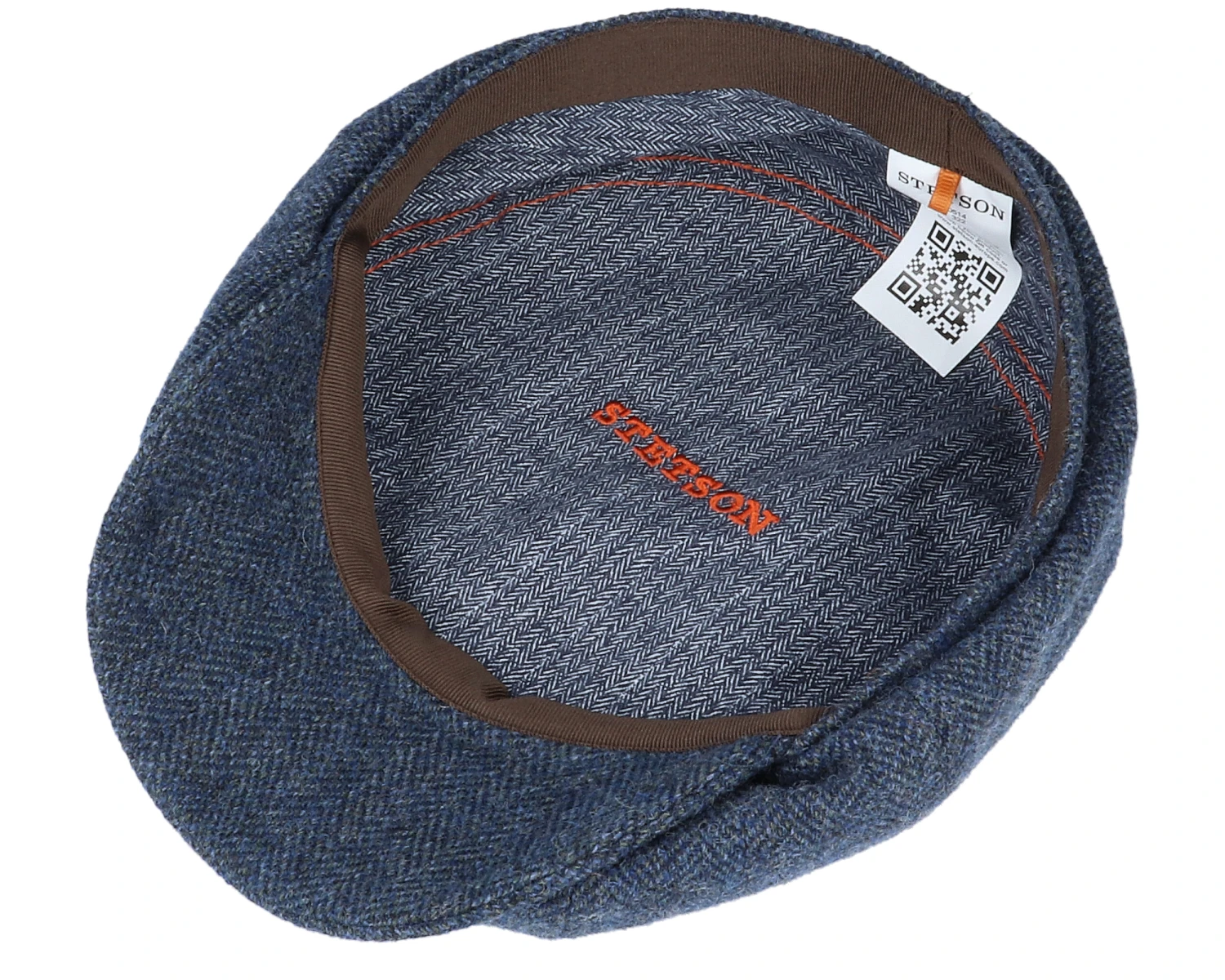 Hatteras Wool Herringbone Navy Flat Cap - Stetson 4 Hatteras Wool Herringbone Navy Flat Cap - Stetson - Image 4