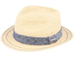 Traveller Raffia Beige/Denim Straw Hat - Stetson
