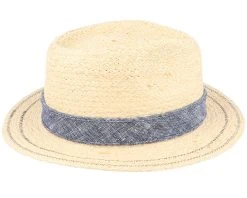 Traveller Raffia Beige/Denim Straw Hat - Stetson -Fashion Hat Discount Store 4043898978965 3