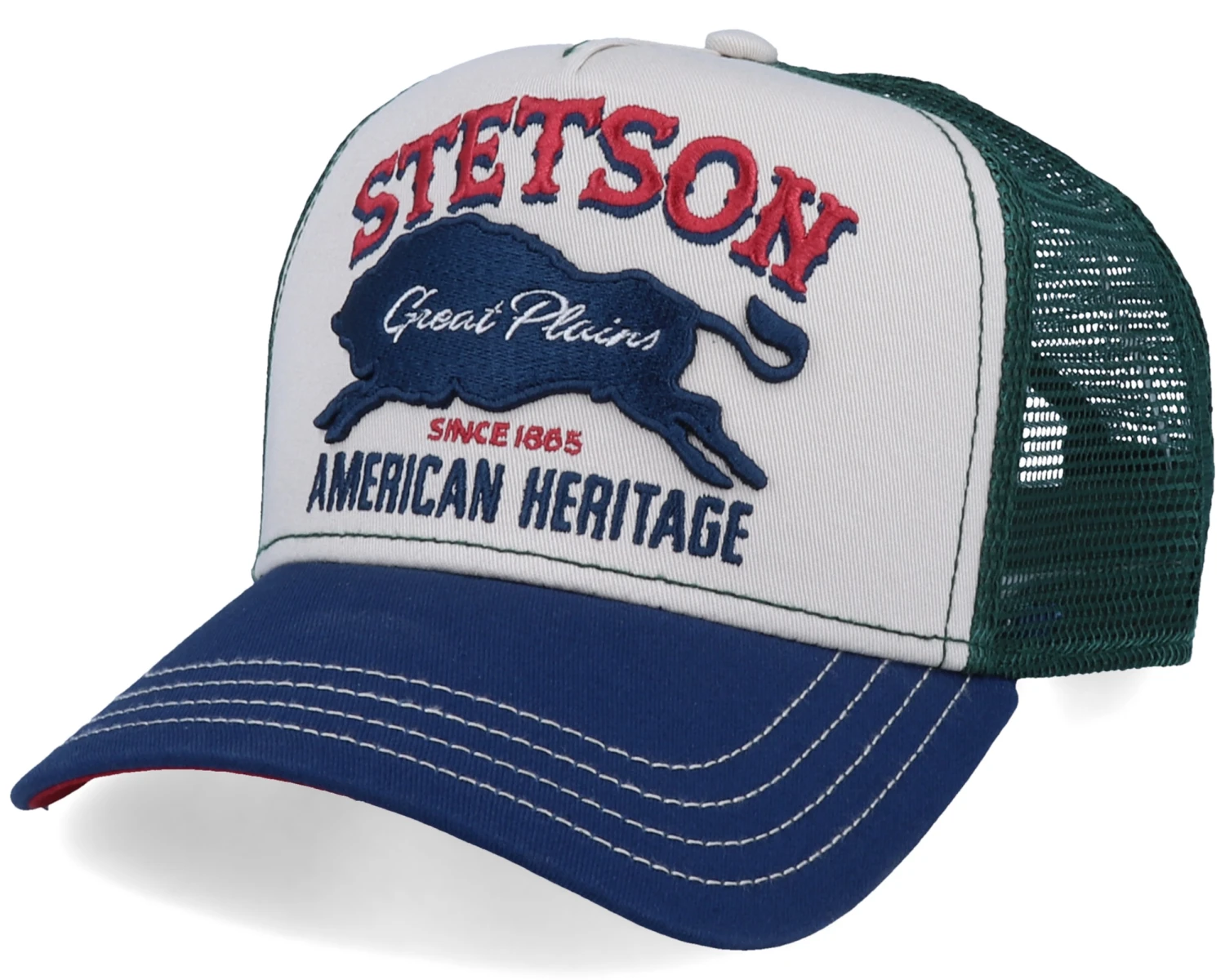Great Plains Beige/Green/Navy Trucker - Stetson 1 Great Plains Beige/Green/Navy Trucker - Stetson