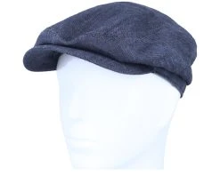 Driver Cap Linen Navy Flat Cap - Stetson -Fashion Hat Discount Store 4043898989510 5