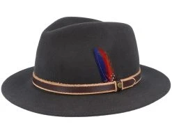 Newark Tiller Woolfelt Charcoal Fedora - Stetson
