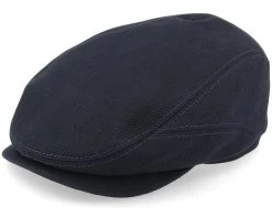 Belfast Driver Cap With Selvedge Black Flat Cap - Stetson