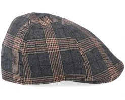 Texas Duck Shape Wool Check Brown Flat Cap - Stetson -Fashion Hat Discount Store 4063633015021 3