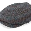 Hatteras Harris Tweed Brown/Navy Flat Cap - Stetson