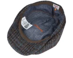 Hatteras Harris Tweed Brown/Navy Flat Cap - Stetson 8 Hatteras Harris Tweed Brown/Navy Flat Cap - Stetson -Fashion Hat Discount Store 4063633015748 4