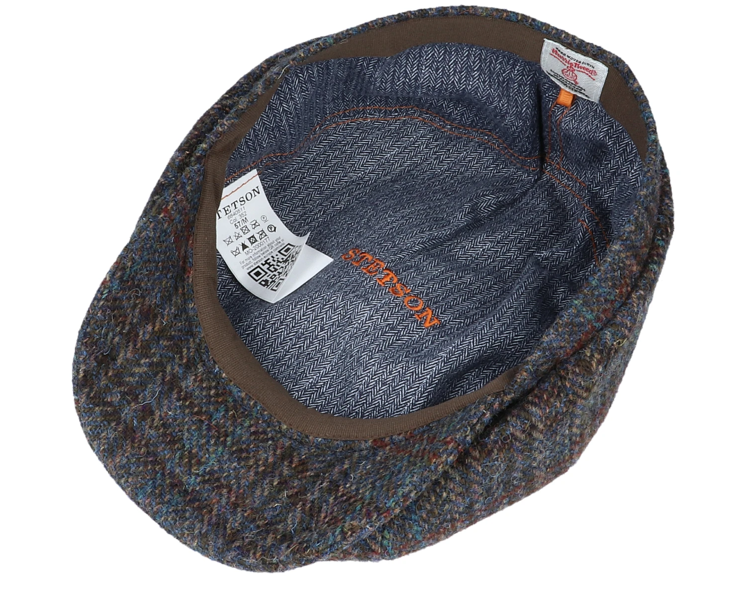 Hatteras Harris Tweed Brown/Navy Flat Cap - Stetson 4 Hatteras Harris Tweed Brown/Navy Flat Cap - Stetson - Image 4
