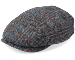 Belfast Driver Cap Harris Tweed Navy Flat Cap - Stetson