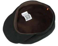 Brooklin 6-Panel Cap Soft Cotton Black Flat Cap - Stetson -Fashion Hat Discount Store 4063633017476 4