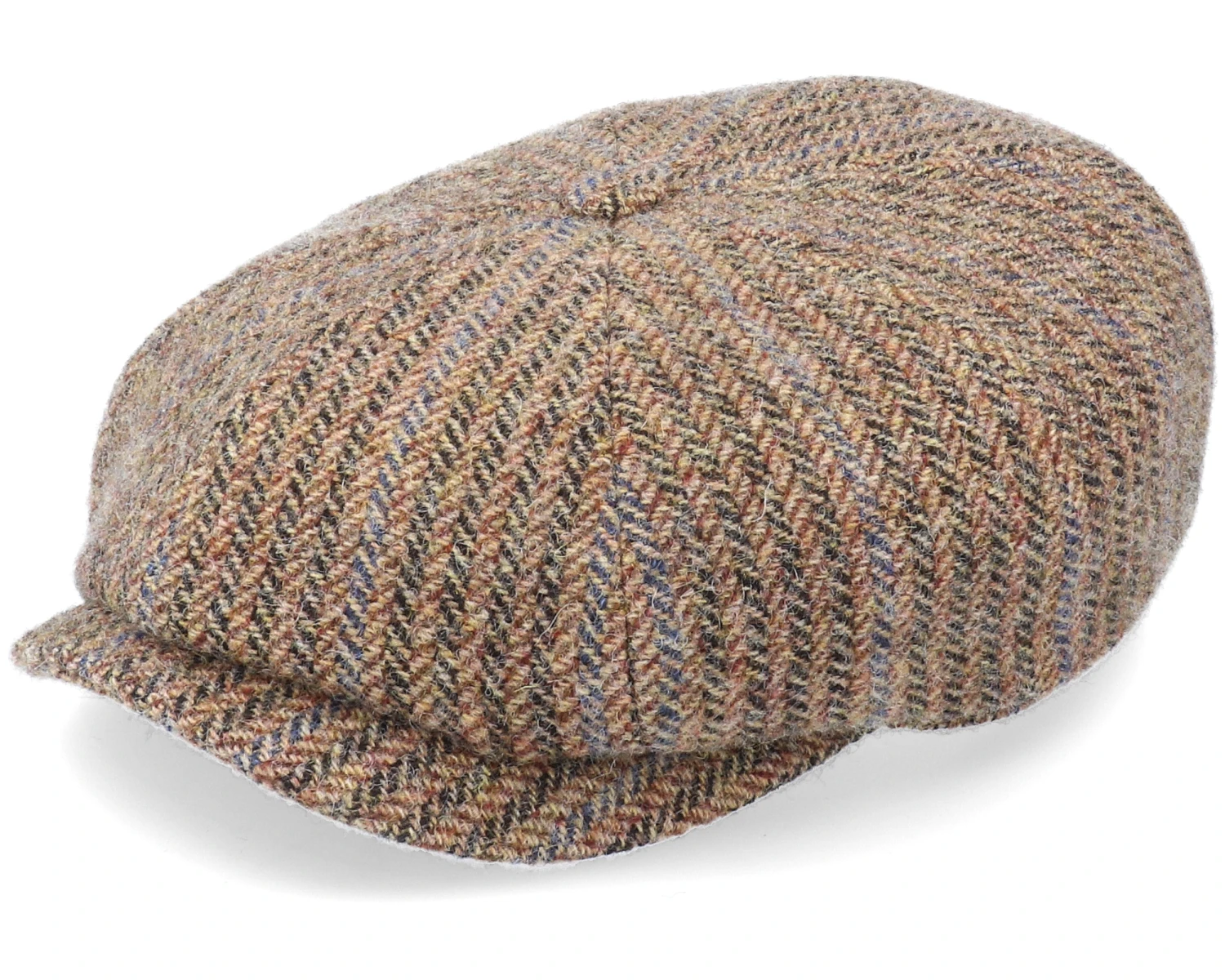 Hatteras Virgin Wool Herringbone Brown Flat Cap - Stetson 1 Hatteras Virgin Wool Herringbone Brown Flat Cap - Stetson