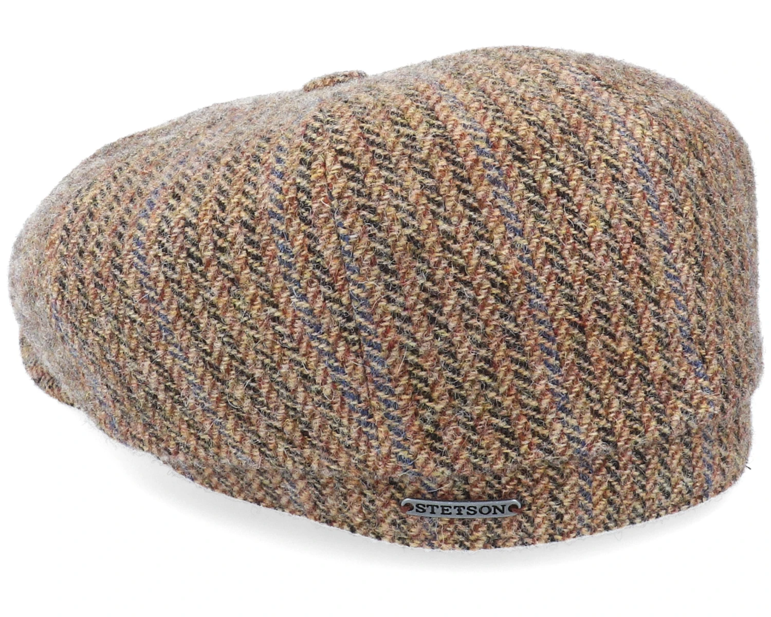 Hatteras Virgin Wool Herringbone Brown Flat Cap - Stetson 2 Hatteras Virgin Wool Herringbone Brown Flat Cap - Stetson - Image 2