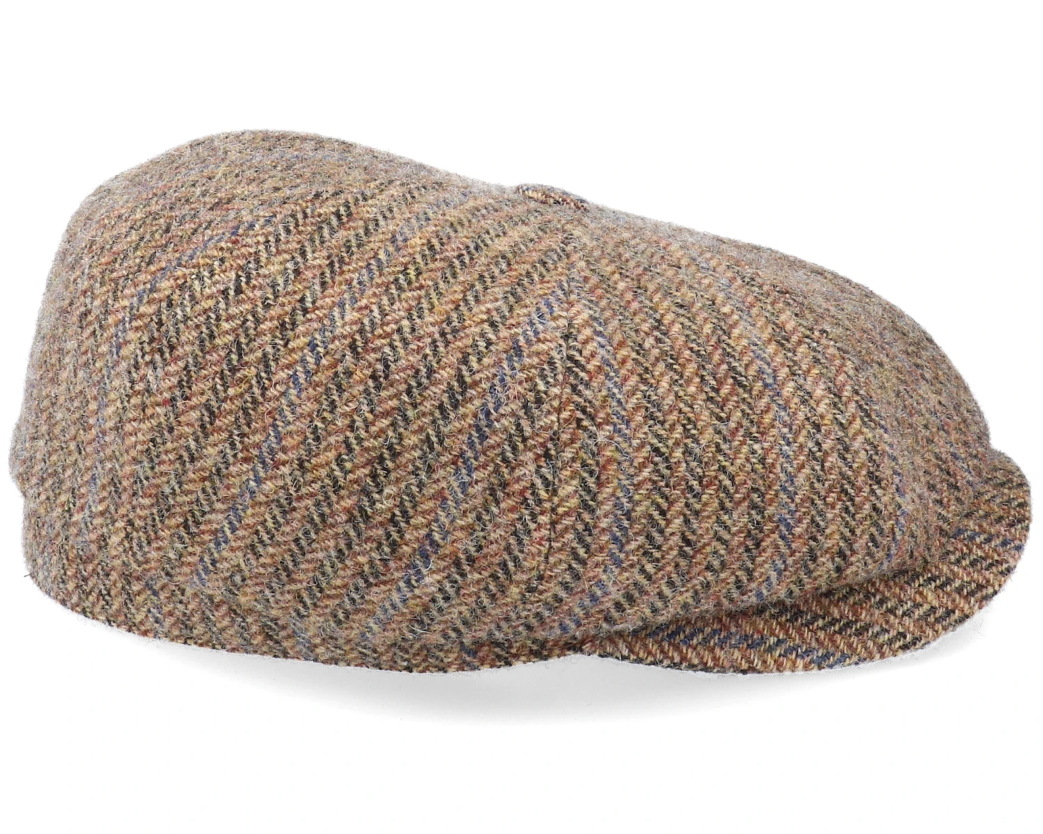 Hatteras Virgin Wool Herringbone Brown Flat Cap - Stetson 3 Hatteras Virgin Wool Herringbone Brown Flat Cap - Stetson - Image 3