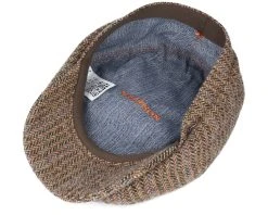 Hatteras Virgin Wool Herringbone Brown Flat Cap - Stetson 8 Hatteras Virgin Wool Herringbone Brown Flat Cap - Stetson -Fashion Hat Discount Store 4063633017896 4