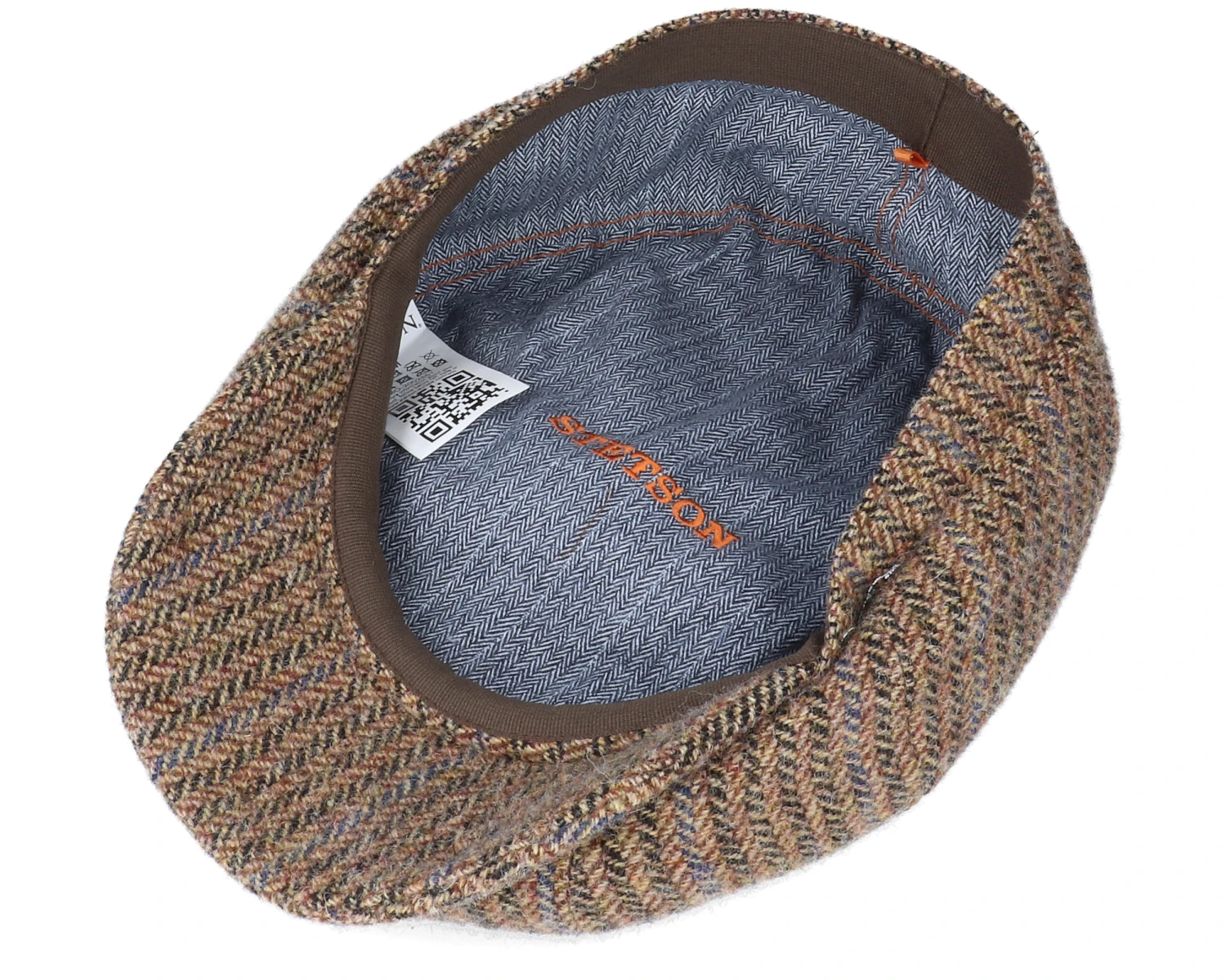 Hatteras Virgin Wool Herringbone Brown Flat Cap - Stetson 4 Hatteras Virgin Wool Herringbone Brown Flat Cap - Stetson - Image 4