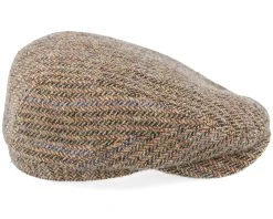 Belfast Driver Cap Virgin Wool Herringbone Brown Flat Cap - Stetson -Fashion Hat Discount Store 4063633018060 3