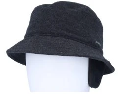 Wool/Cashmere Graphite Ear Flap Bucket - Stetson -Fashion Hat Discount Store 4063633023910 6