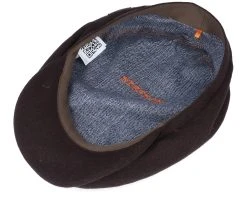 Driver Cap Virgin Wool/Cashmere Dark Brown Flat Cap - Stetson -Fashion Hat Discount Store 4063633029356 4