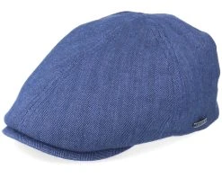 Duck Cap Cotton/Linen Blue Flat Cap - Stetson
