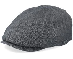 Duck Cap Cotton/Linen Black Flat Cap - Stetson