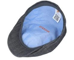 Duck Cap Cotton/Linen Black Flat Cap - Stetson -Fashion Hat Discount Store 4063633037870 4