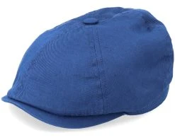 6-Panel Cap Cotton Twill Blue Flat Cap - Stetson