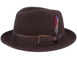 Player Woolfelt Brown Fedora - Stetson