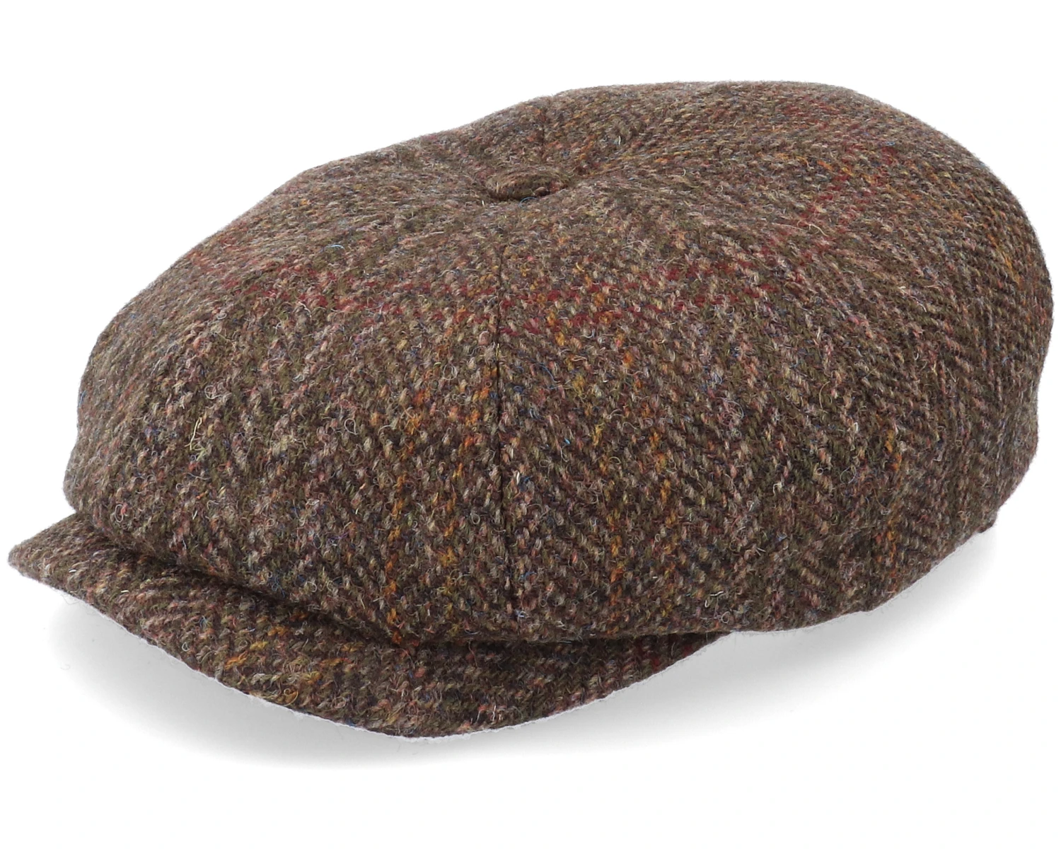 Hatteras Harris Tweed Brown Flat Cap - Stetson 1 Hatteras Harris Tweed Brown Flat Cap - Stetson