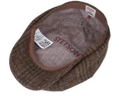 Hatteras Harris Tweed Brown Flat Cap - Stetson 8 Hatteras Harris Tweed Brown Flat Cap - Stetson -Fashion Hat Discount Store 4063633063978 4