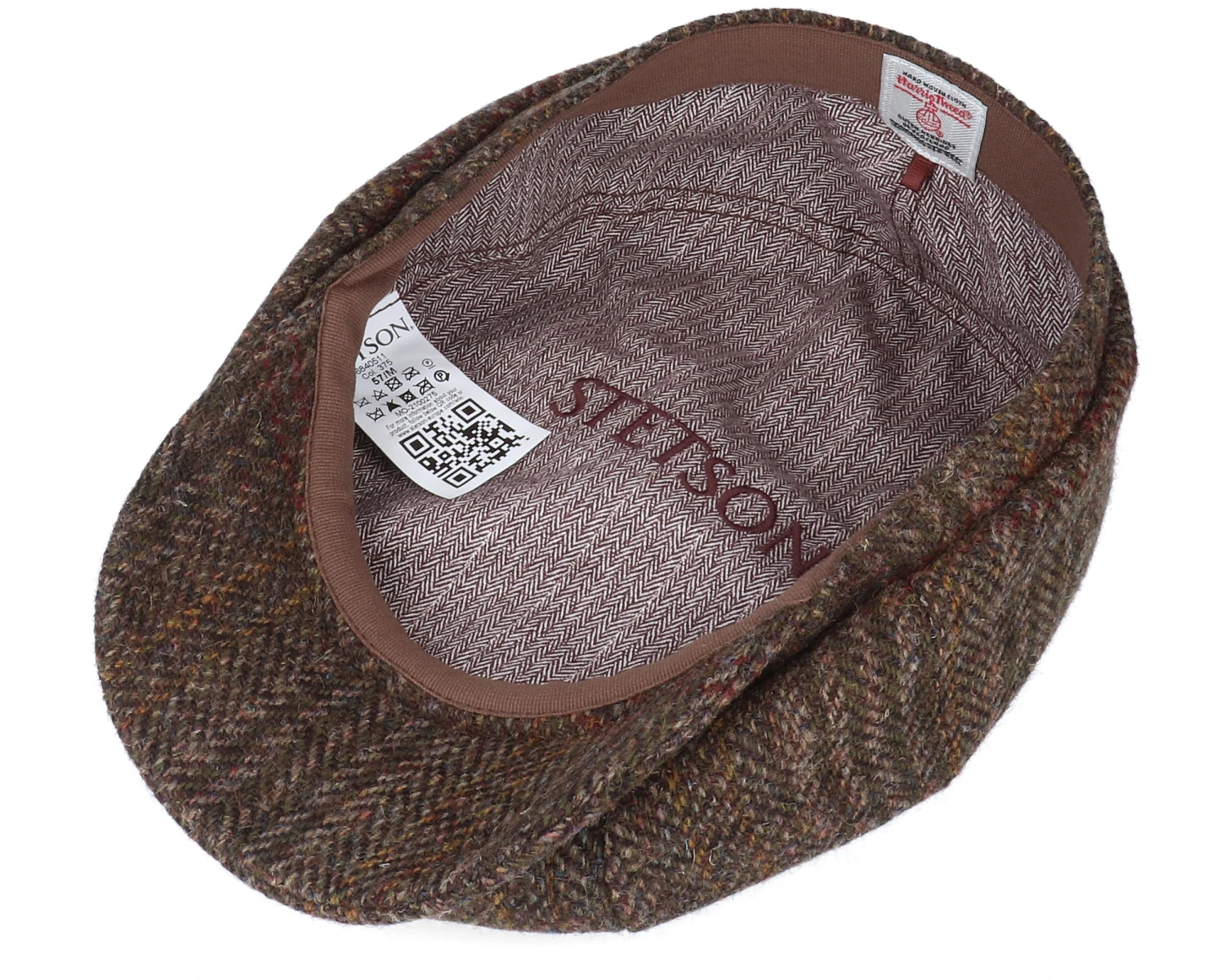 Hatteras Harris Tweed Brown Flat Cap - Stetson 4 Hatteras Harris Tweed Brown Flat Cap - Stetson - Image 4