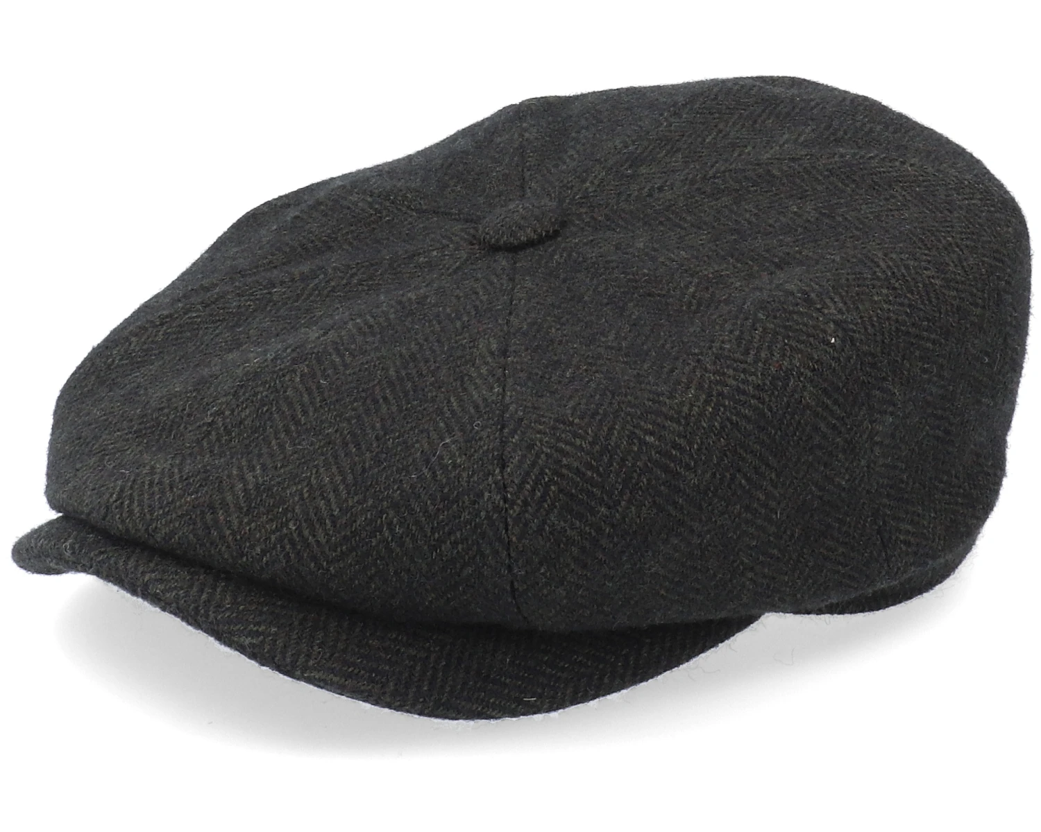 Hatteras Wool Herringbone Black Flat Cap - Stetson 1 Hatteras Wool Herringbone Black Flat Cap - Stetson