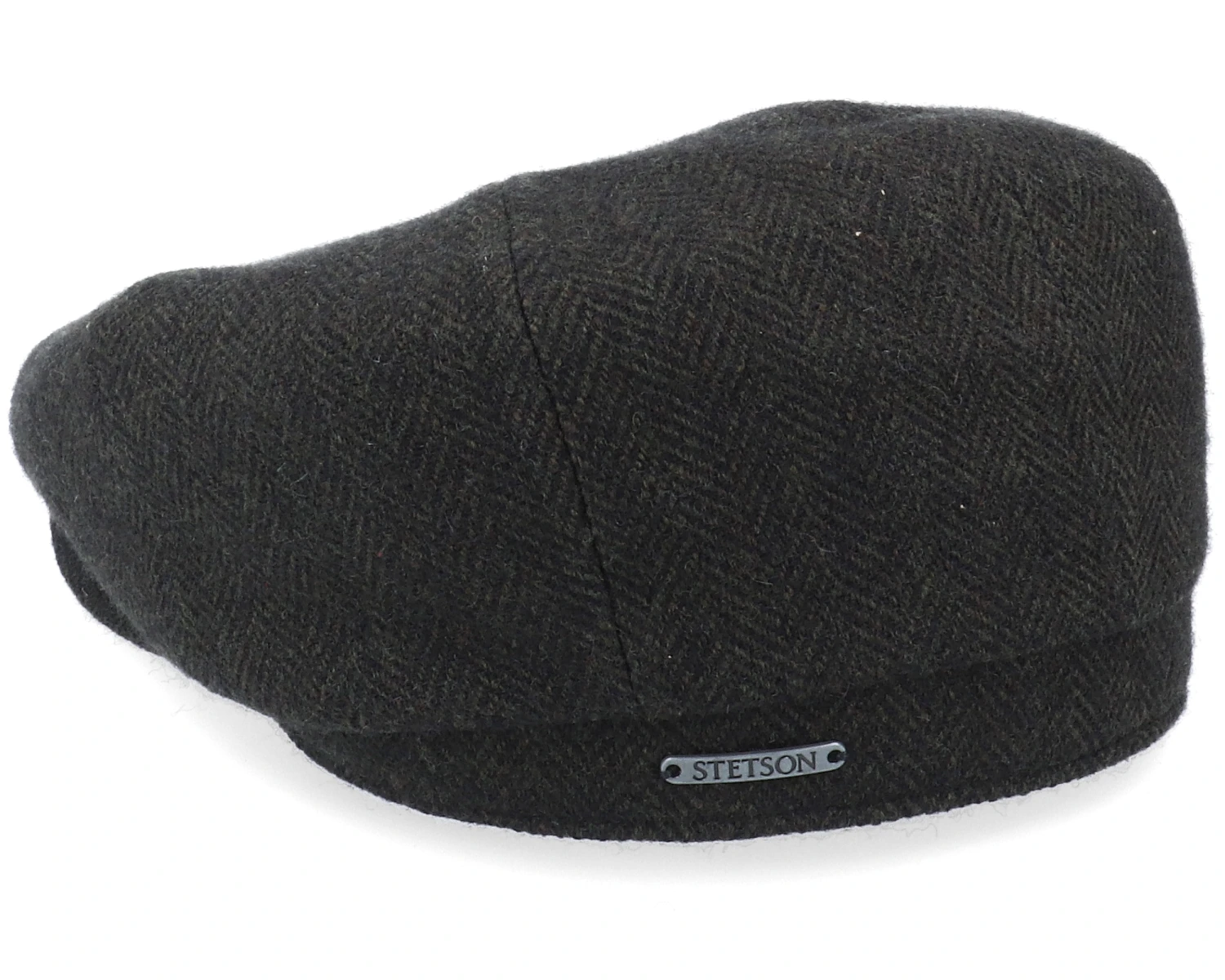 Hatteras Wool Herringbone Black Flat Cap - Stetson 2 Hatteras Wool Herringbone Black Flat Cap - Stetson - Image 2