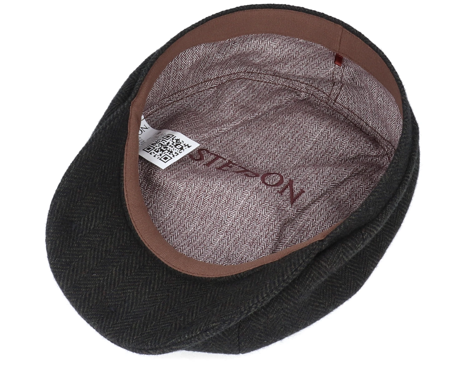 Hatteras Wool Herringbone Black Flat Cap - Stetson 4 Hatteras Wool Herringbone Black Flat Cap - Stetson - Image 4