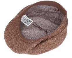 Hatteras Wool Herringbone Brown Flat Cap - Stetson 8 Hatteras Wool Herringbone Brown Flat Cap - Stetson -Fashion Hat Discount Store 4063633064906 4