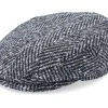 Kent Herringbone Black/Grey Flat Cap - Stetson
