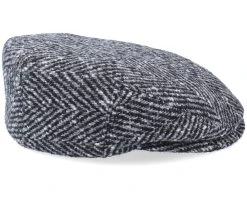 Kent Herringbone Black/Grey Flat Cap - Stetson -Fashion Hat Discount Store 4063633065934 3