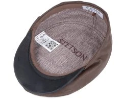 Driver Cap Cowhide Brown Flat Cap - Stetson -Fashion Hat Discount Store 4063633066641 4