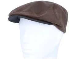 Driver Cap Cowhide Brown Flat Cap - Stetson -Fashion Hat Discount Store 4063633066641 5