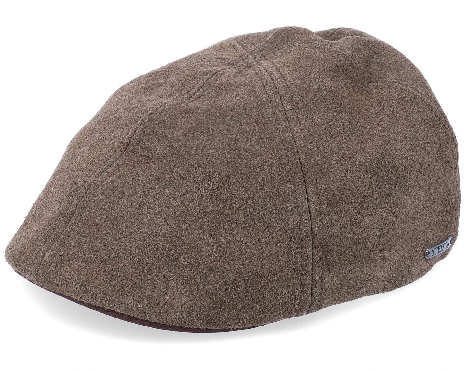 Texas Calf Split Dark Brown Flat Cap - Stetson 1 Texas Calf Split Dark Brown Flat Cap - Stetson