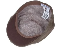 Texas Calf Split Dark Brown Flat Cap - Stetson 8 Texas Calf Split Dark Brown Flat Cap - Stetson -Fashion Hat Discount Store 4063633068119 4