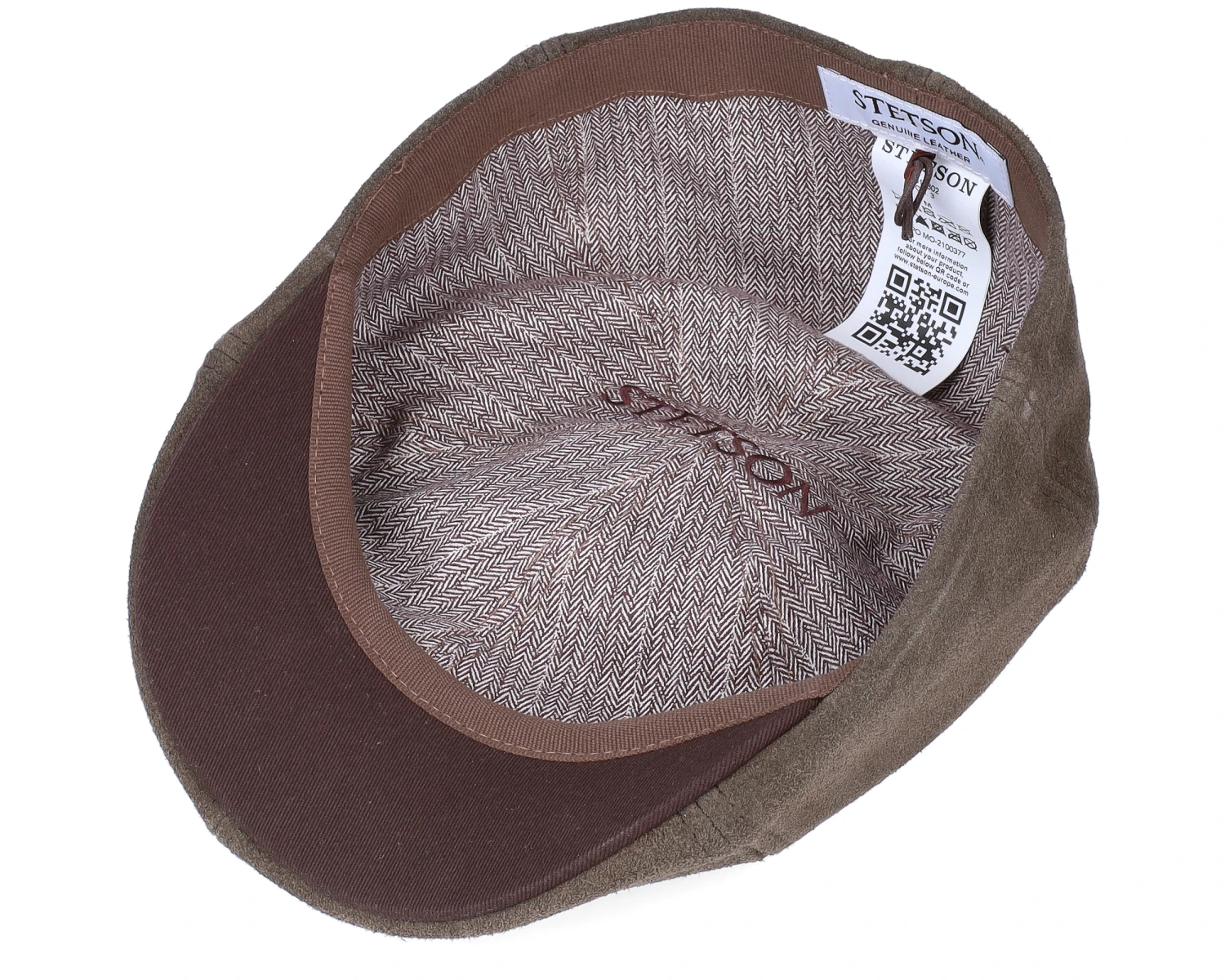 Texas Calf Split Dark Brown Flat Cap - Stetson 4 Texas Calf Split Dark Brown Flat Cap - Stetson - Image 4