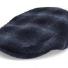 Kent Ef Wool Check Navy Earflap Flat Cap - Stetson