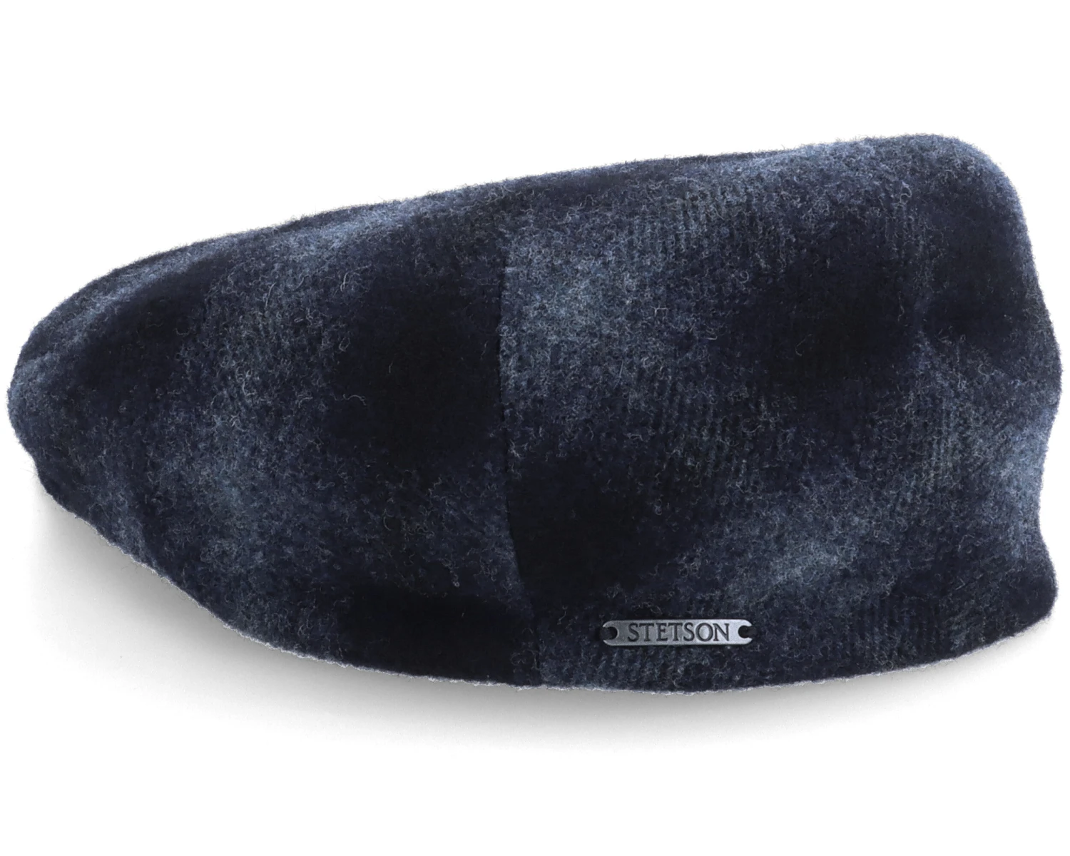 Kent Ef Wool Check Navy Earflap Flat Cap - Stetson 2 Kent Ef Wool Check Navy Earflap Flat Cap - Stetson - Image 2