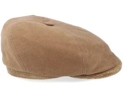 6-Panel Cap Soft Cotton/Cord Brown Flat Cap - Stetson -Fashion Hat Discount Store 4063633071362 3