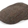 Ivy Cap Harris Tweed Brown Flat Cap - Stetson