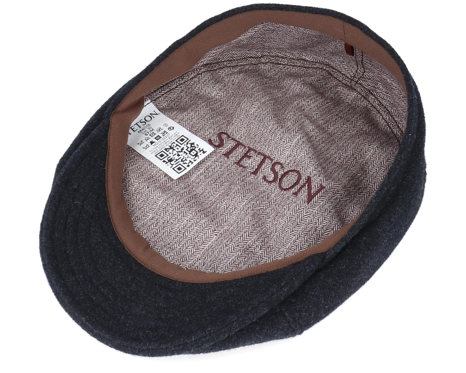 6-Panel Cap Wool/Cashmere Black Flat Cap - Stetson 4 6-Panel Cap Wool/Cashmere Black Flat Cap - Stetson - Image 4