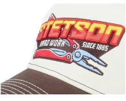 Hard Work White/Yellow/Brown Trucker - Stetson -Fashion Hat Discount Store 4063633076442 5