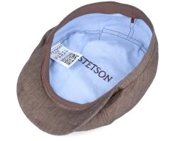 6-Panel Cap Linen Brown Flat Cap - Stetson -Fashion Hat Discount Store 4063633079030 4