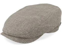 Driver Cap Virgin Wool/Linen Light Grey Flat Cap - Stetson